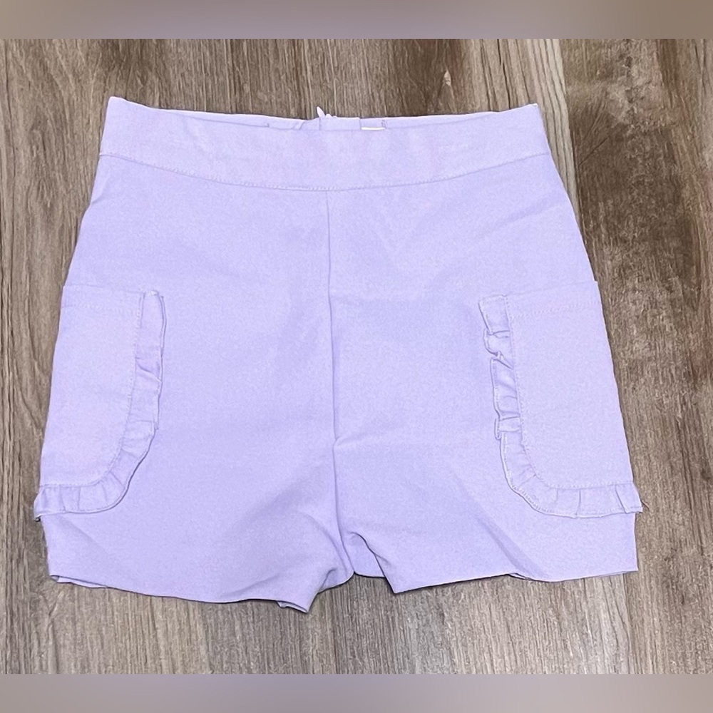 Girls Btween High Waisted Floral Pocketed Lavender Shorts